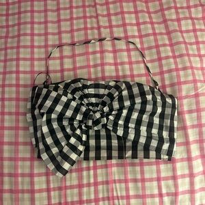 Checkered bow detail top